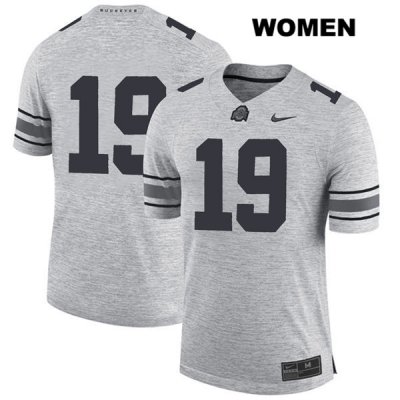 Women's NCAA Ohio State Buckeyes Dallas Gant #19 College Stitched No Name Authentic Nike Gray Football Jersey QR20Z82HB
